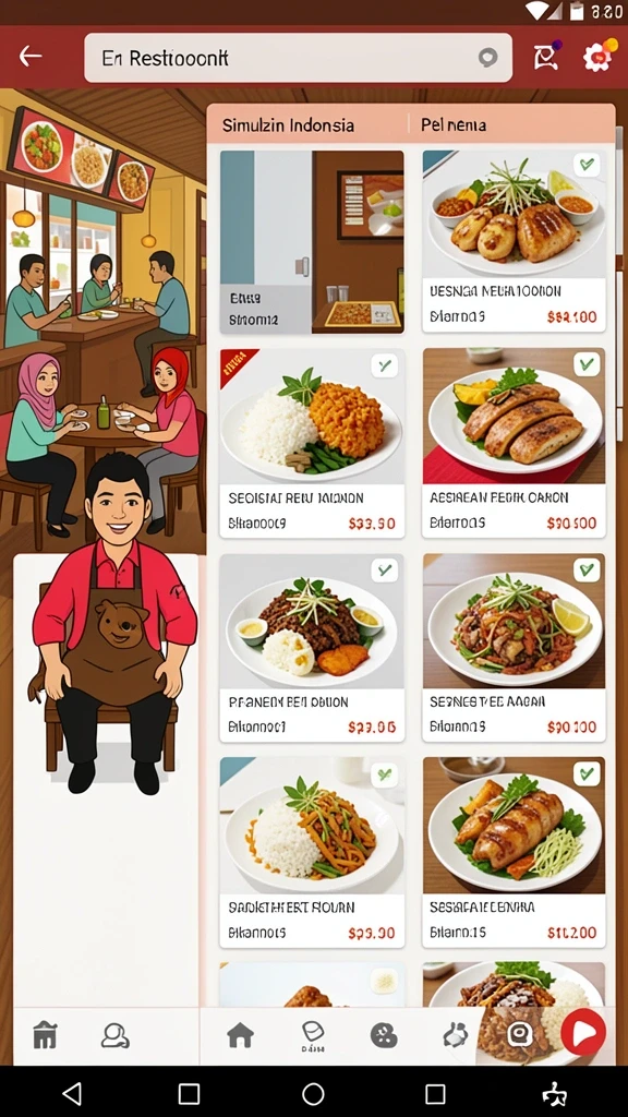 Kostum dan karakter yang menggemaskan untuk dipilih.