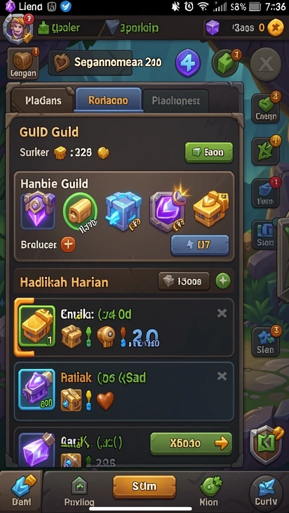Screenshot menunjukkan berbagai pilihan permainan slot.