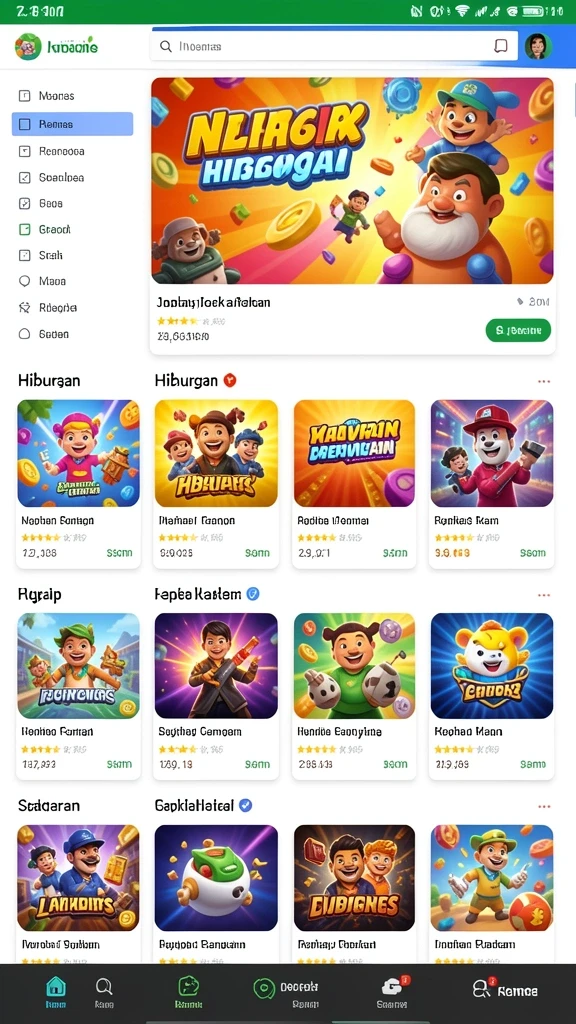 Menu permainan yang mudah diakses dan intuitif.