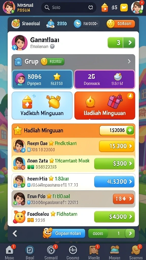 Beragam tema permainan yang menarik.